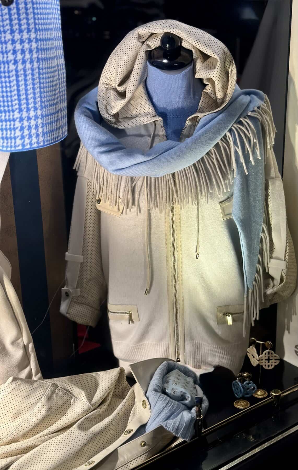 Beige Lederen Met Cashmere Vest