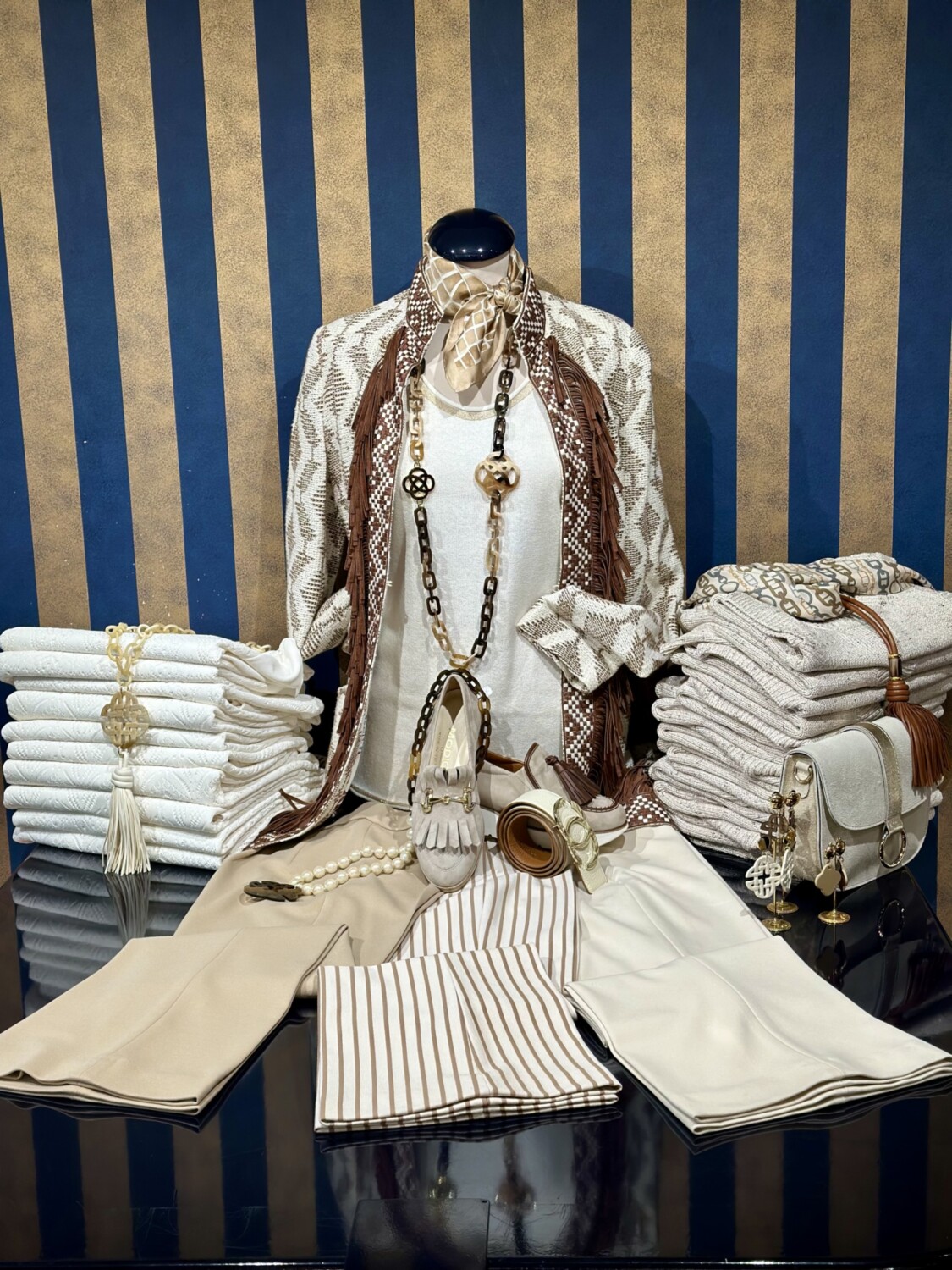 Beige Met Bruin Blazer