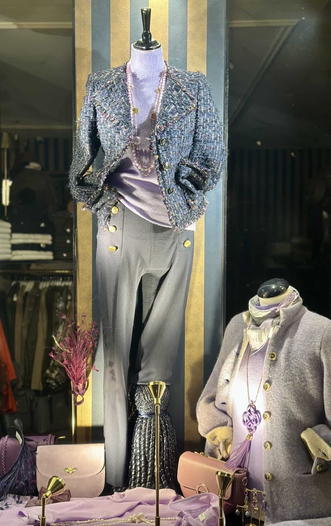 Kort Chanelstof Blazer In Marine