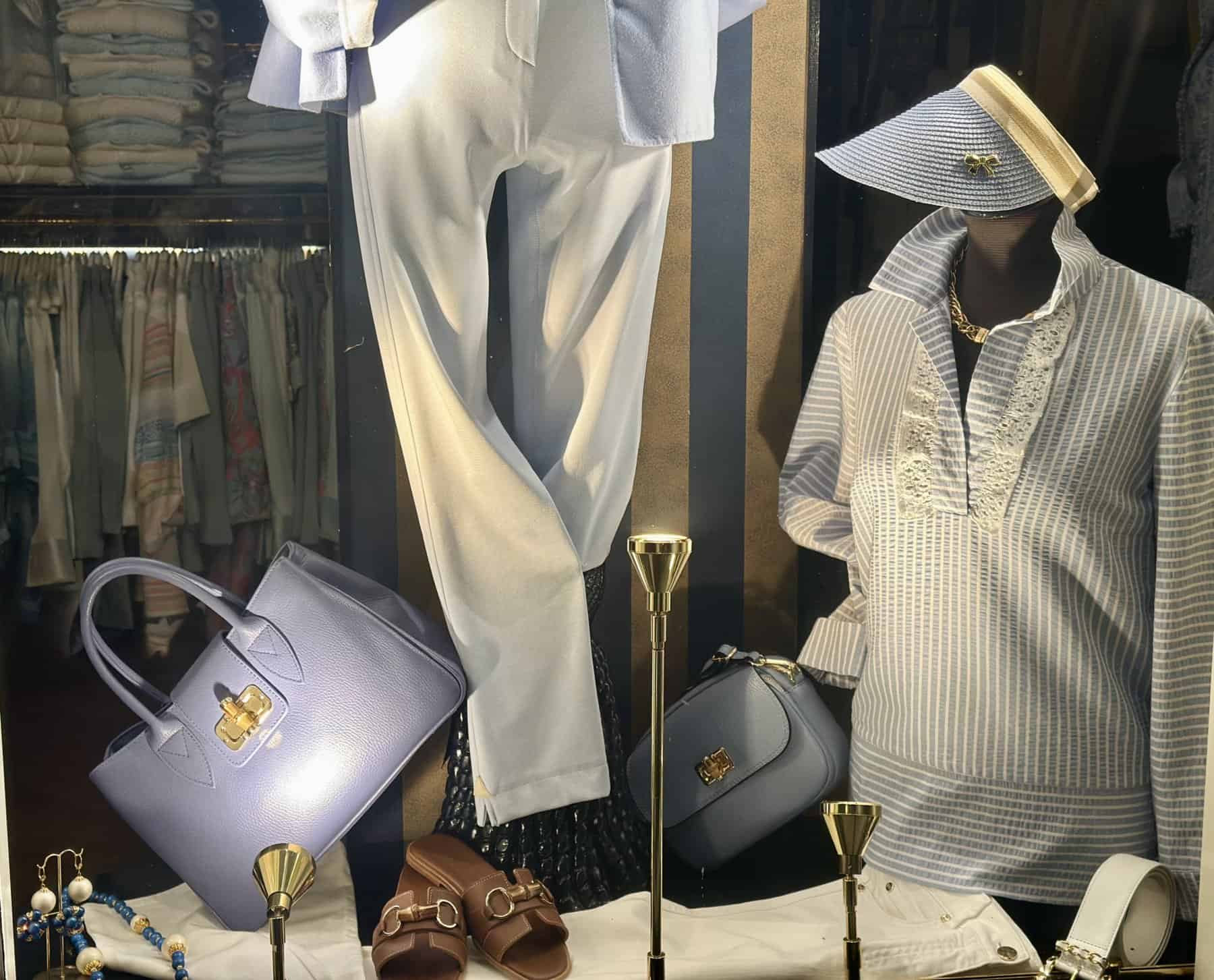 Siersucker Tuniek Bleu Wit