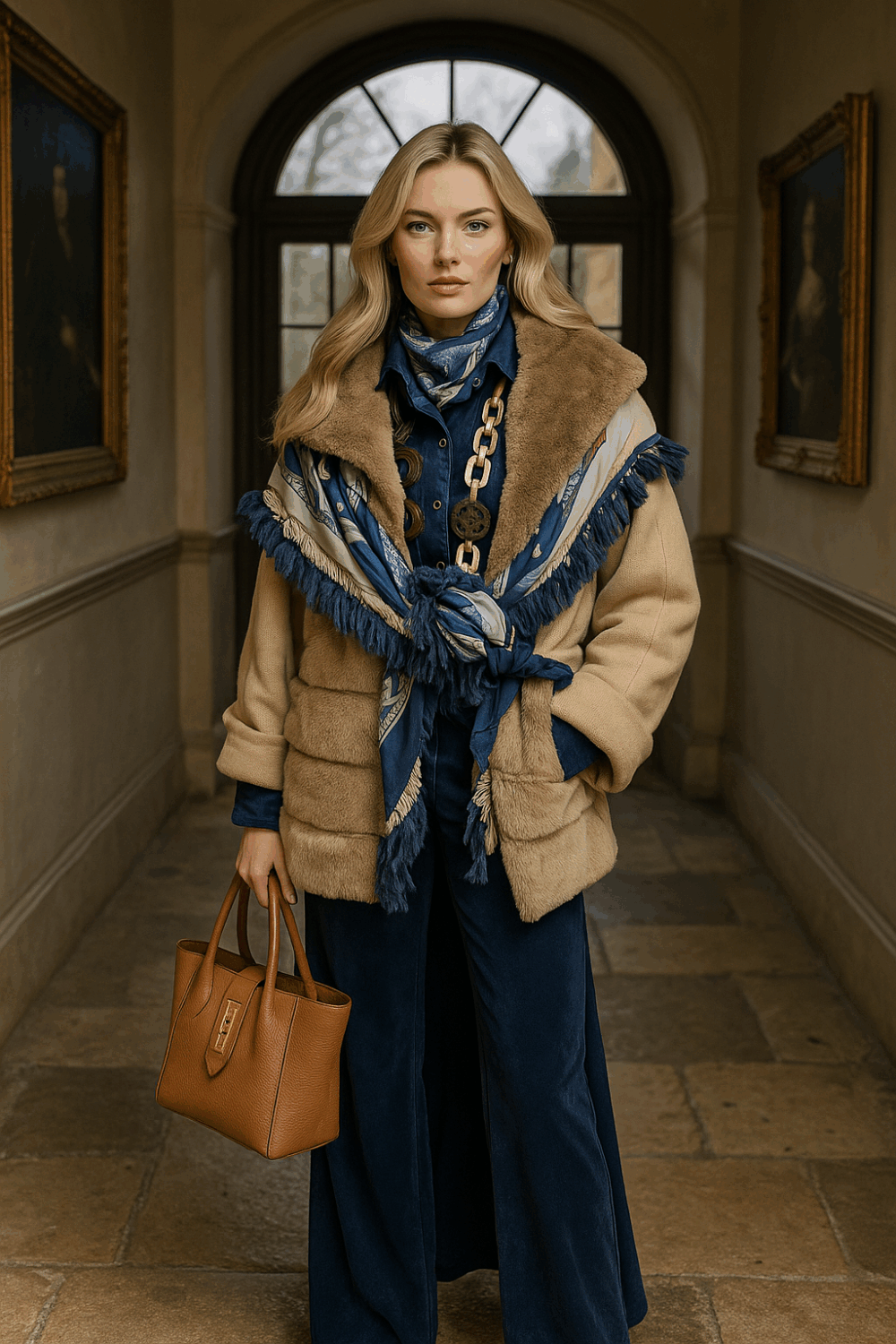 Elegante Vrouw In Een Landhuis