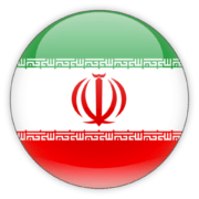 A circular icon with the flag of Iran, consisting of green, white, and red horizontal bands and a central red emblem.