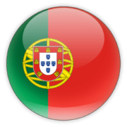 A round icon depicting the flag of Portugal, with a red and green background and the country's traditional coat of arms in the center.