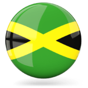 Button with the Jamaican flag, potentially representing immigration services for Jamaican nationals