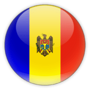 A circular icon with the national flag of Moldova.