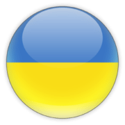 A round icon representing the flag of Ukraine, with two horizontal bands of blue and yellow.